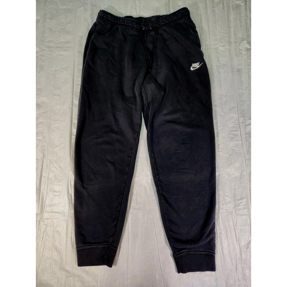 Nike Jogger Sweatpants Men's Medium Drawstring Logo Black Club Fleece BV4095-010